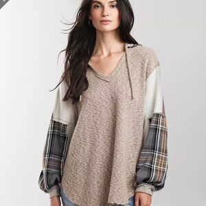 BKE Pieced Plaid Hoodie